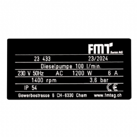 FMT Electrical Diesel Transfer Pump 230 V 100 Lt/min